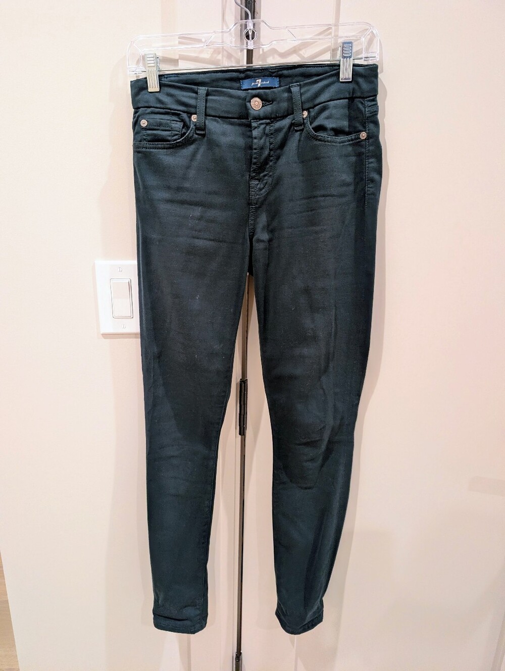 7 For All Mankind Velvet Dark Green Jeans 26